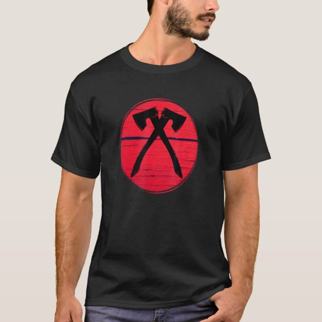 Axtwerfen Vintage-Grafik T-Shirt (Vorderseite)