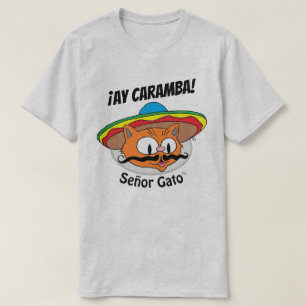 ¡AY CARAMBA! Cartoon-Katze Señor Gato™ 2-seitig T-Shirt