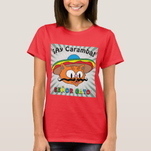 ¡Ay Caramba! Mexikanischer Cartoon Cat Señor Gat T-Shirt