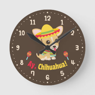Ay Chihuahua Hund Mexikanische Zimmeruhr Runde Wanduhr