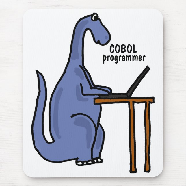AY-, COBOL-Programmierer-Dinosaurier Mousepad (Vorne)