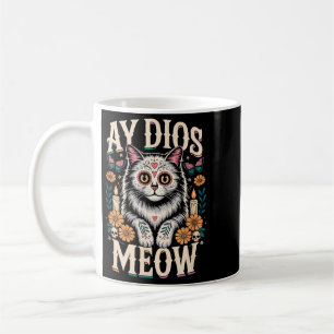 Ay Dios Meow Lustiger Zucker-Schädel-Katze Dia De Kaffeetasse