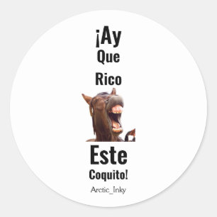 ¡Ay Que Rico Este Coquito! Runder Aufkleber