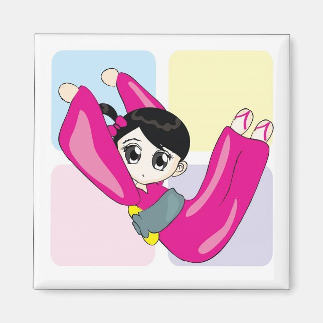 Aya-chan V-shape Square Magnet (Vorne)