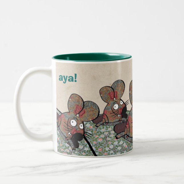 aya! "Mäusejagd " Zweifarbige Tasse (Links)