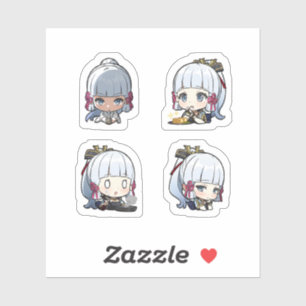 Ayaka Genshin Impact 4er Stickerbogen Aufkleber