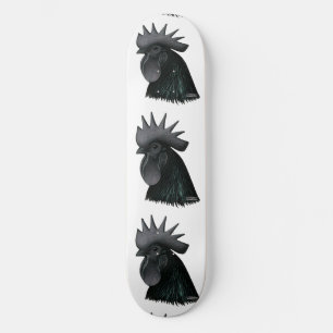 Ayam Cemani Hahn Kopf Skateboard