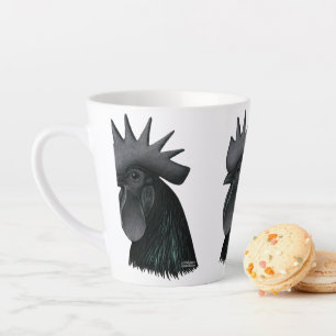 Ayam Cemani Rooster Head Milchtasse
