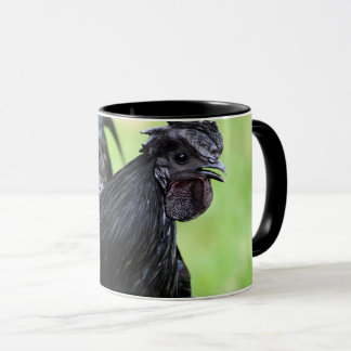 Ayam Cemani schwarzer Hahn Tasse