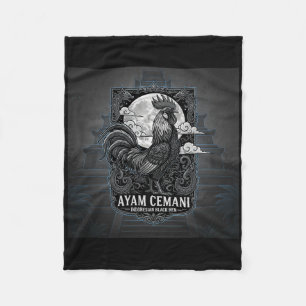 Ayam Cemani - Schwarzes Huhn Indonesien Indonesisc Fleecedecke