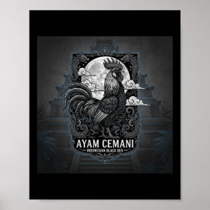 Ayam Cemani - Schwarzes Huhn Indonesien Indonesisc Poster