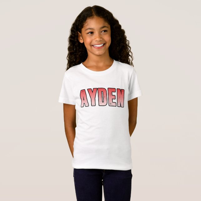 Ayden rosa Name T-Shirt (Vorne ganz)