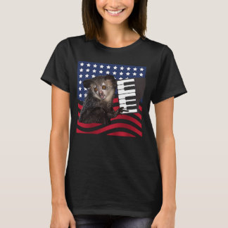 Aye aye Animal Patriotic Piano USA Männer Frauen K T-Shirt
