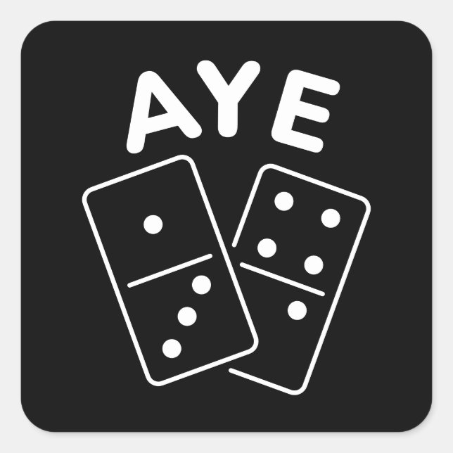 'Aye Domino' K-Pop Boygroup Meme Quote Quadratischer Aufkleber (Vorderseite)