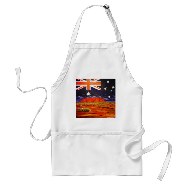 Ayers Felsen und australische Flagge Schürze (Vorne)