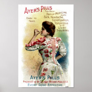 Ayers Pillen Vintage Werbung Poster