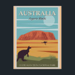 Ayers Rock Australia Vintage Travel Poster Postkarte<br><div class="desc">Jeder würde Liebe haben,  dieses australische Vintage-Reiseplakat mit einer Retro-Abbildung von Ayers Rock in Australien zu erhalten!</div>