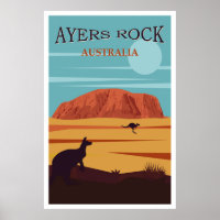 Ayers Rock, Australie Affiche de voyage