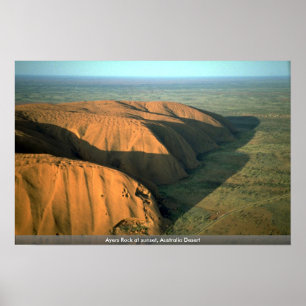 Ayers Rock bei Sonnenuntergang, Australische Wüste Poster
