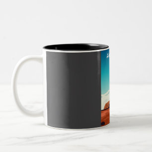 Ayers Rock Uluru Australia Reisenposter Zweifarbige Tasse
