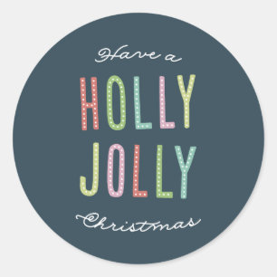 Ayez un autocollant gai de Noël de houx