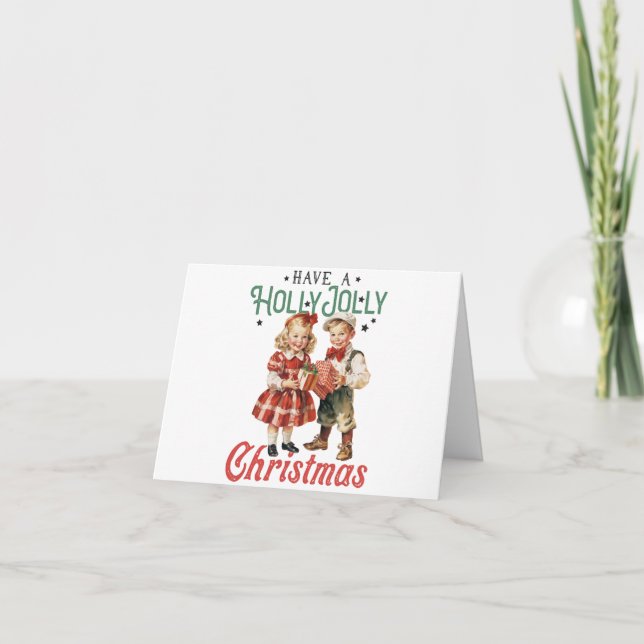 Ayez un Carte de remerciements de Noël Holly Jolly (Devant)