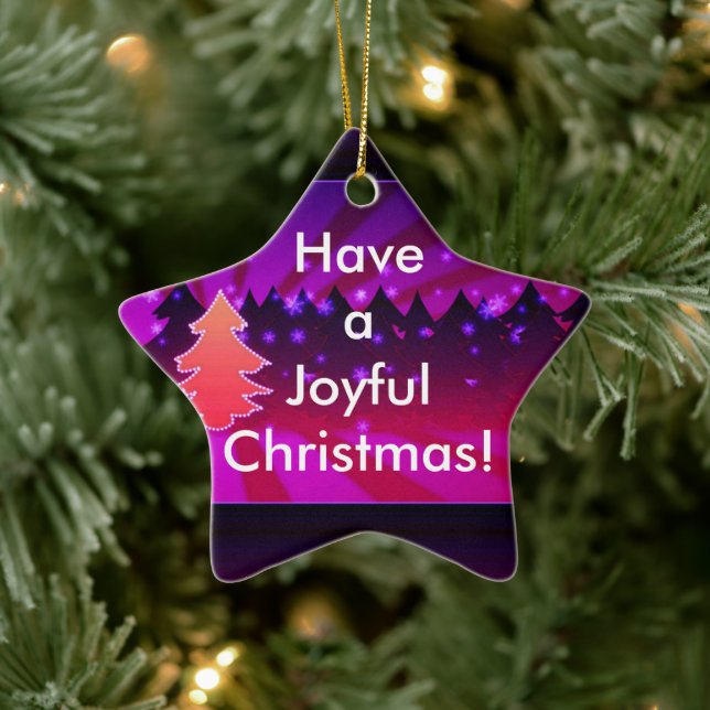 Ayez un joyeux Noël Arbres pourpre ornement (Arbre)