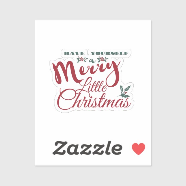 Ayez un joyeux petit autocollant de Noël (Feuille)
