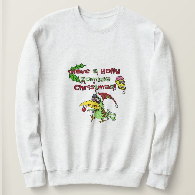 Ayez un sweatshirt de Noël de zombi de houx (Design devant)