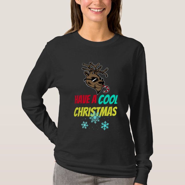 Ayez Un T-shirt Noël Reindeer Cool (Devant)