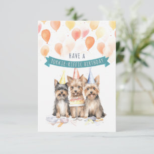 Ayez une carte d'anniversaire Yorkie-riffic avec l