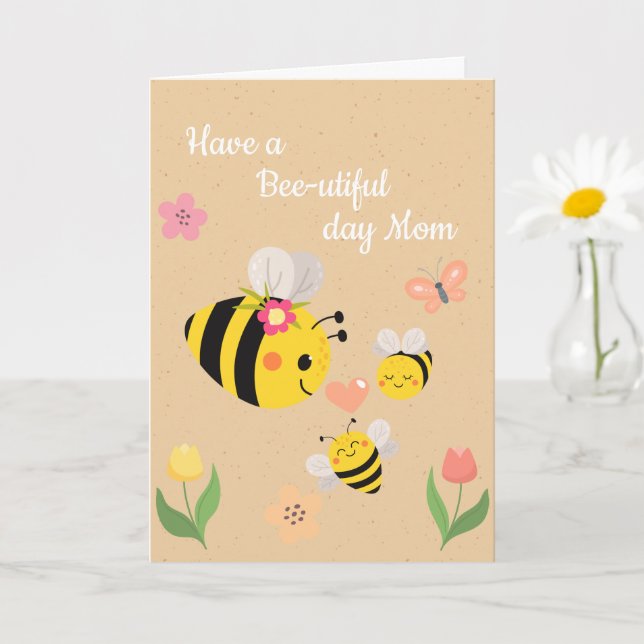 Ayez une carte de fête des mères pour abeilles (Petite plante)