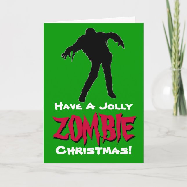 Ayez Une Carte De Noël Ironique Jolly Zombie (Vert (Devant)