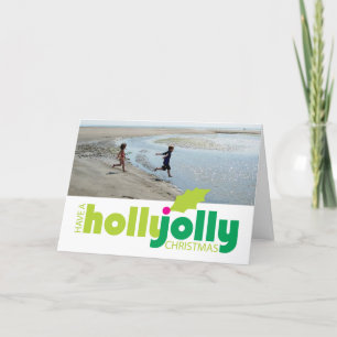 Ayez une carte de voeux photo Holly Jolly Christma