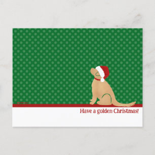 Ayez une carte postale verte de Noël dorée