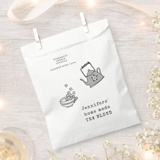 Ayez une tasse de thé | Sacs de faveur personnalis (Coupé)