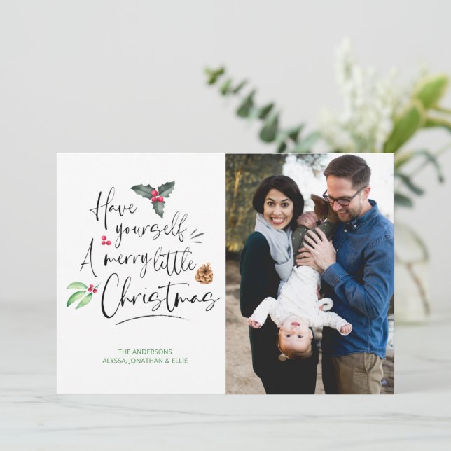 Ayez Vous-Même Joyeux Carte Photo De Noël (Debout devant)