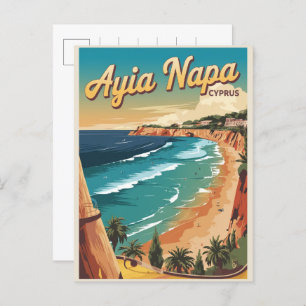 Ayia Napa Zypern, weißer Strand Mittelmeer Geschen Postkarte