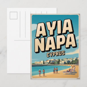 Ayia Napa Zypern, weißer Strand Mittelmeer Geschen Postkarte