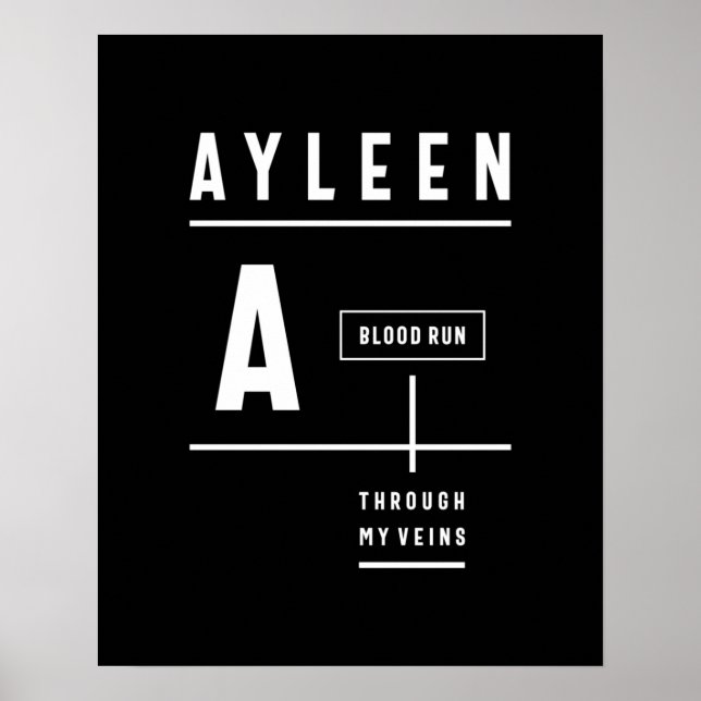 Ayleen Personalisiert Name Birthday Gift Poster (Vorne)