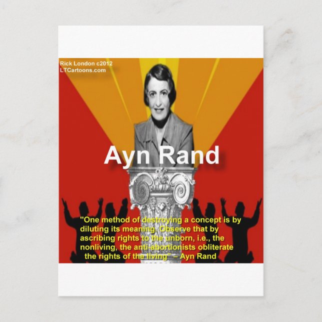 Ayn Rand & Abortiment Geschenke & T-Shirts Postkarte (Vorderseite)