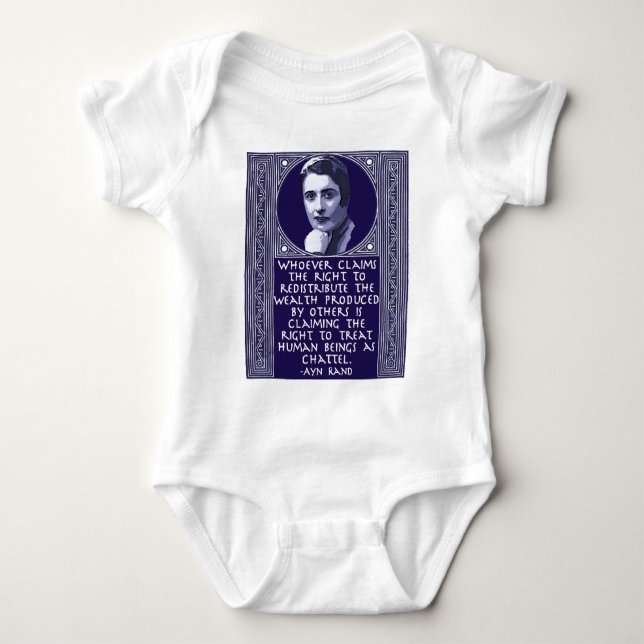 Ayn Rand auf Wiederverteilung des Reichtums Baby Strampler (Vorderseite)