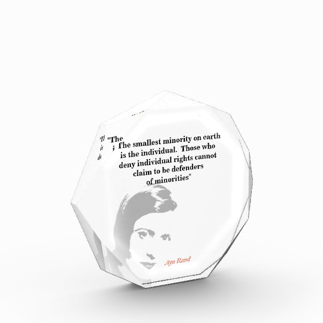 Ayn Rand Citation Sur Le Bloc Photo Minoritaire Le (Gauche)