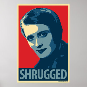 Ayn Rand - gezuckt: Parodie-Plakat Obama CHOPE Poster
