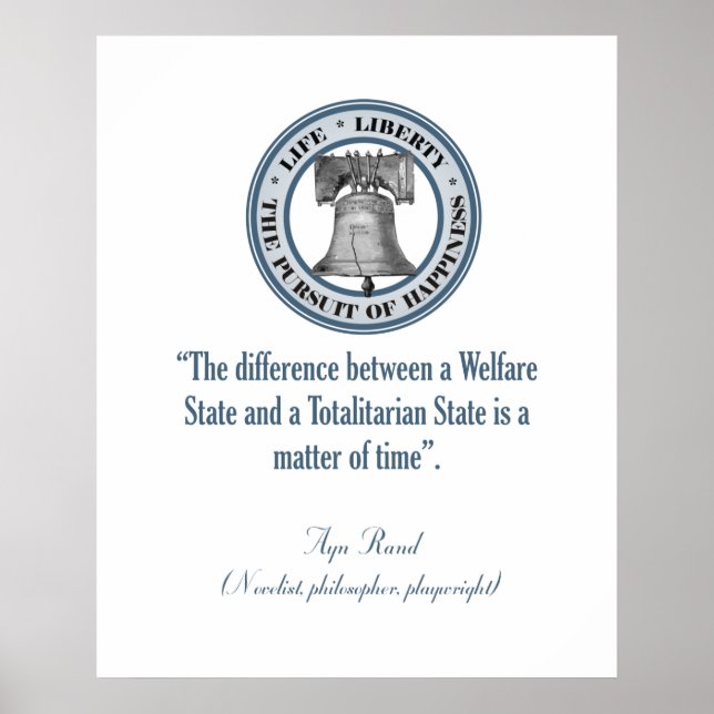 Ayn Rand Quote (Totalitarismus) Poster (Vorne)