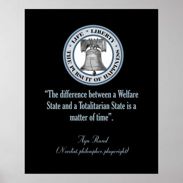 Ayn Rand Quote (Totalitarismus) Poster (Vorne)