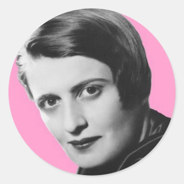 Ayn-Rand Runder Aufkleber (Vorderseite)