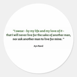 Ayn Rand-Zitat Runder Aufkleber