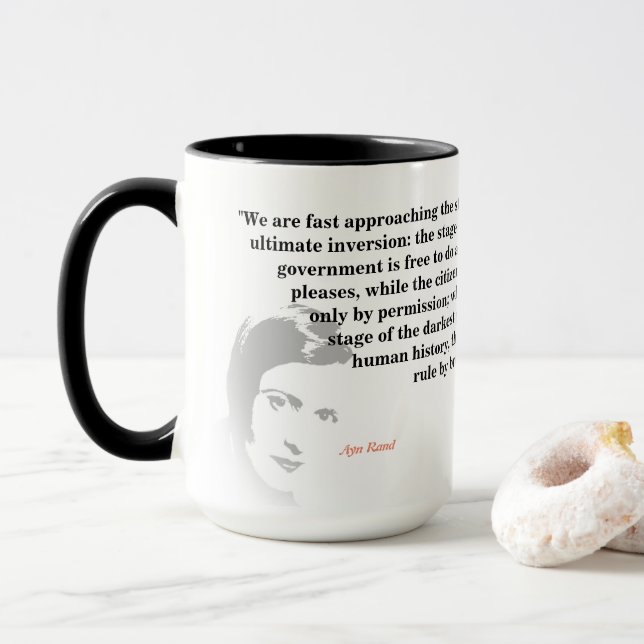 Ayn Rand Zitat über die ultimative Inversion Tasse (Mit Donut)