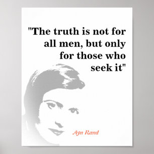 Ayn Rand zitiert die Wahrheit Poster